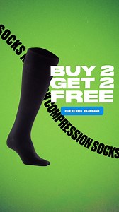 4 pairs of premium compression socks for the price of 2! 勞 Relieve pain, fight swelling, and stay energized all day — without breaking the bank. 罹 Buy 2, Get 2 Free — limited time offer! ⌛️ | PRO Compression | Facebook