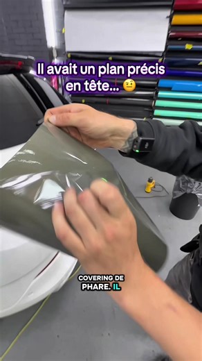 Un covering de phare aujourd’hui au garage. il avait un plan en tête #covering #voiture #wrap