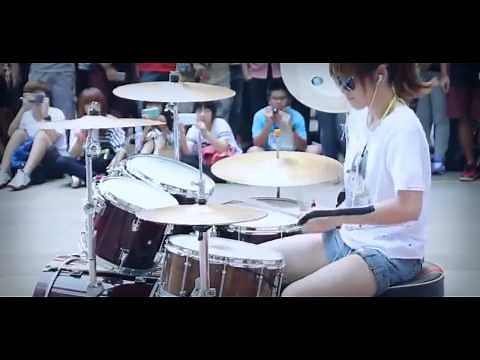 Amazing Asian Girl Drumming BigBang Fantastic Baby