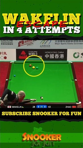 Wakelin escape in 4 attempts| #shorts #youtubeshorts #trending #snooker #ding #juddtrump #ronnie