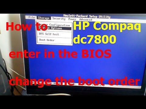 How to enter in BIOS change the boot order HP Compaq dc7800 ultra slim desktop PC E051
