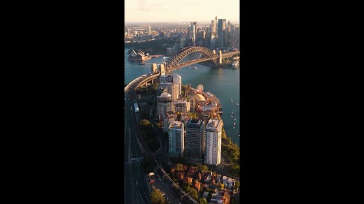 Opera House and Harbour Bridge: Drone Views of Sydney's Skyline.