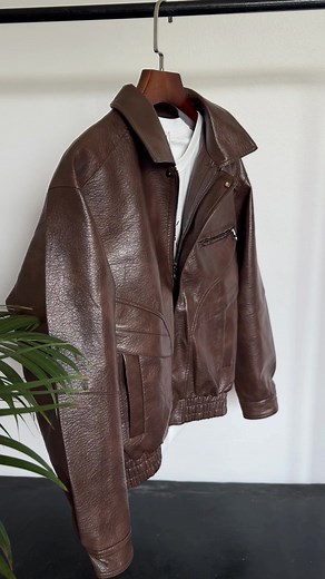 Stylish Leather Aviator Jacket in Multiple Sizes