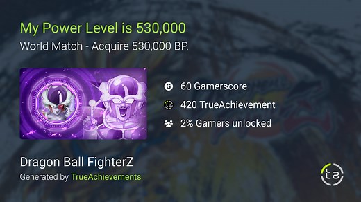 My Power Level is 530,000 achievement in Dragon Ball FighterZ