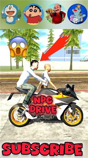 npc character drive bike 😱 In indian bikes driving 3D 🔥 || GTA v mod #shorts