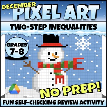 Christmas Math Mystery Picture Solving Two Step Inequalities Activity No Prep