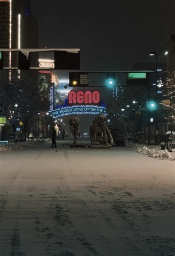 Reno Tonight. 02/17/2026. #reno #night #snowstorm #california #snow @Reno Tahoe