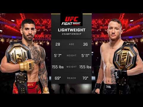 Ilia Topuria vs Justin Gaethje Full Fight - UFC 5 Fight Night
