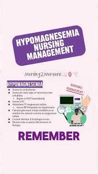 Hypomagnesemia Nursing Interventions | Signs & Symptoms of Low Magnesium (Med-Surg)