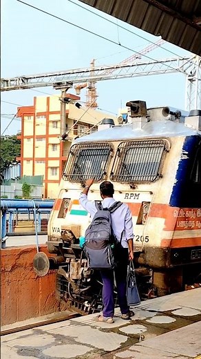 Assistantlocopilot checking wap7 locomotive light👮 #locopilot #pilot #railway #shorts #shyam_hembram