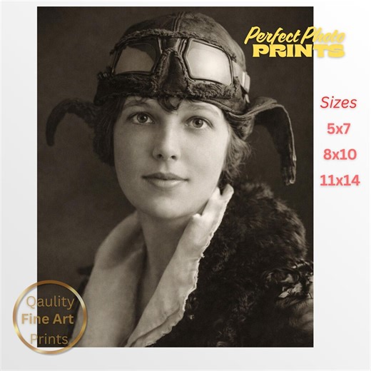 Amelia Earhart Vintage Photo Print – Iconic Female Pilot Portrait | Aviation History Wall Art - Etsy