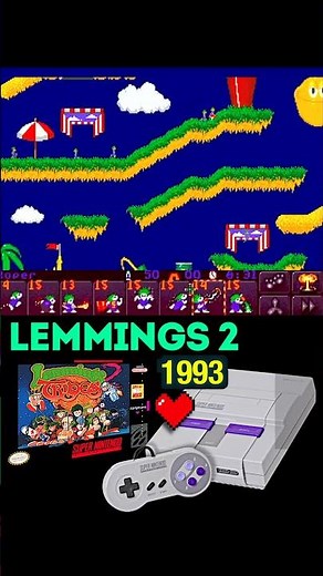 LEMMINGS 2 "THE TRIBES" on Super Nintendo SNES. #retrogaming #nintendo #shorts