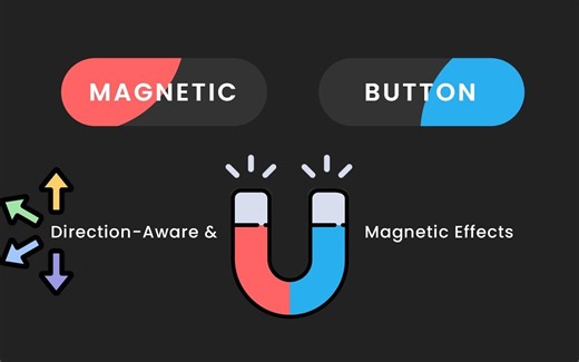 磁性和方向感知按钮特效 CSS 和 Javascript