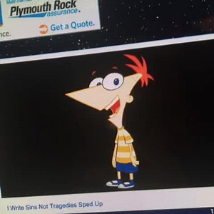 2 years ago I discovered that if you increase the pitch of Brendon Urie, he sounds like Phineas #iwritesinsnottragedies #panicatthedisco