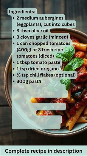 Roasted Aubergine Tomato Pasta – Recipe by What Shall I Cook