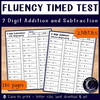 2-Digit Addition & Subtraction Timed Tests Within 100 | Math Fluency Practice