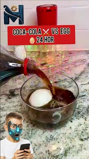 Egg Soaked in Coke: What Happens?#eggsoakedincoke#EggInCoke#shortsfeed