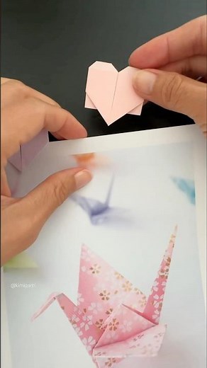 Easy Sticky Note origami heart bookmark #springonyoutube #shorts #origami #origamiheart #paperheart