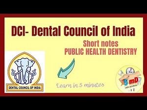 Dental Council of India | DCI | Public Health Dentistry - easy notes for exam