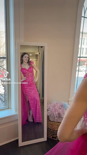 🩷 10/10 prom dress 🩷 This dress has STUNNING bows and intricate beading, we’re in truly in love! Visit us today to find your 10/10 prom dress! Open from 9:00a-4:00p! | Blush & Ivory Bridal Company