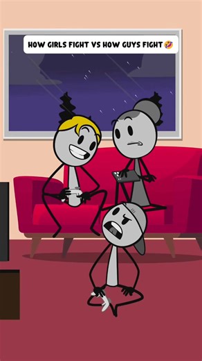 How girls fight vs how guys fight 😂 #tonyanimation #comedyreels #animationmeme #animationart #viralreelsシ #viralreels2025 #funnyvideos #comedy #reels #friends #friendship #funnymoments | Tony Animation