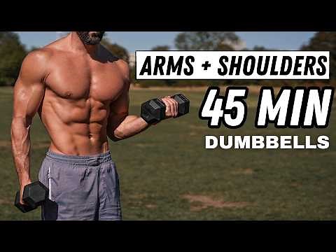 45 MIN ARMS + SHOULDERS | Dumbbells Only | Rowan Row
