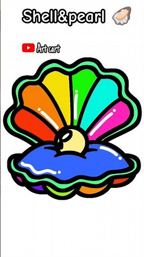 How to draw easy shell and pearl #shorts #easydrawing