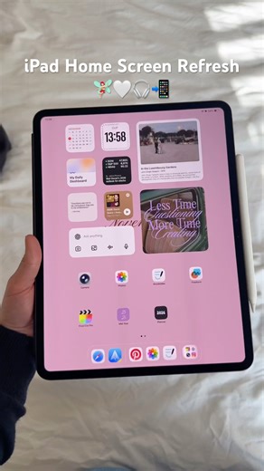 iPad Home Screen Refresh (clean + simple set up) 🧚🏻‍♀️📲🎧 refreshing my iPad Pro! #ipadsetup