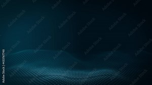 Abstract Network Mesh Waving Fx Background Loop/ 4k animation of an abstract fractal digital mesh background with blur focus seamless looping