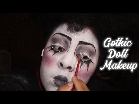 gothic doll makeup on brown skin - tutorial