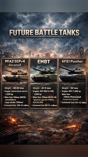 TOP NEXT GENERATION TANKS |AbramsX vs EMBT vs KF51