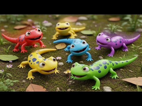 Five Little Salamanders Crawl Crawl Crawl | Forest Animals & Counting Song