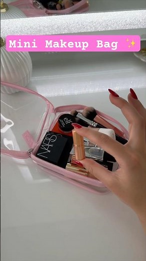 Pack my mini makeup bag with me!! ✨💄👛