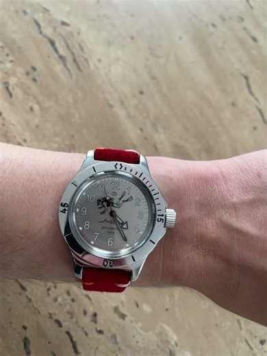 Vostok Amphibia Cheapest Diver Watch with Red Leather Strap #shorts