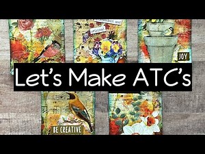 Making ATC’s❤️Using Napkins to collage• Artist Trading Cards are so fun!