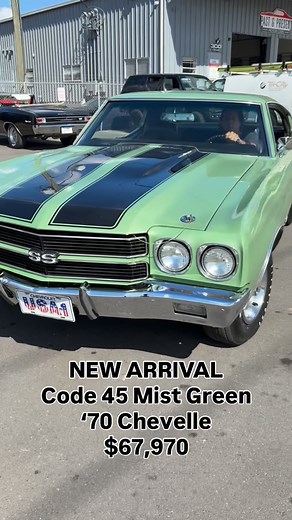 Past & Present Motor Cars on Instagram: "NEW ARRIVAL!! Rare code 45 MIST GREEN 1970 Chevelle with a built 454, stroked to 496 cubic inches. Power is getting put down through a 4 speed Muncie and a 12bolt Posi rear. Power steering, Power Front Disc brakes, Functional Cowl Flapper, and the Firestone Wide ovals really complete the look of this amazing Chevelle! Come down and check her out! Past & Present Motor Cars Your Dream. Our Passion. Sales | Consignment | Service | Shipping | Financing ✅Visit