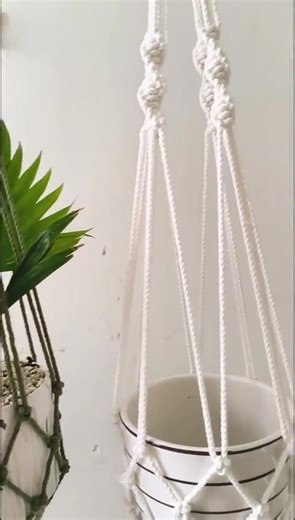Macrame Plant Hanger: Minimalist Boho Decor, Cotton Cord - Etsy