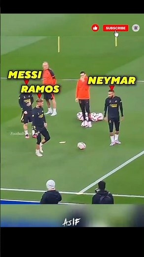 Messi, Neymar & Ramos Crazy Skills in Training ⚡ | PSG Practice Highlights | #shorts