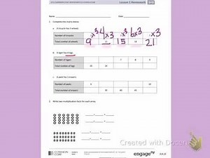 Engage NY Third Grade Module 3 Lesson 1 front