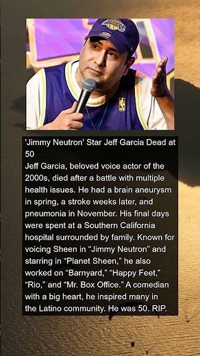 'Jimmy Neutron' Star Jeff Garcia Dead at 50 | #news #shorts