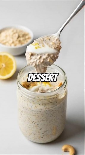 Creamy Lemon Overnight Oats #healthy #breakfast #dessert