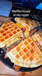 648K views · 44K reactions | Making Waffle House in my room! 劉肋 #lazypotnoodle #wafflehouse #foodtok #easyrecipe #waffles #breakfast #comfortfood | Lazypotnoodle | Facebook