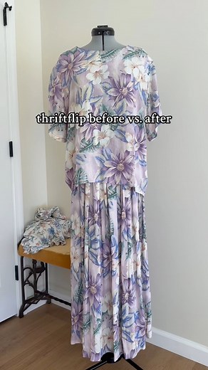 spring break set thrift flip before and after 💕🪡 #sewing #sewingproject #sewistsofinstagram #thriftflip | Boringbb