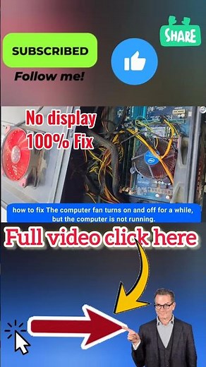 How to fix Computer fan turns on and off for a while, computer is not running,#shorts #techtutorial