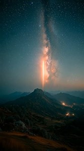 A meteor and Milky Way galaxy in one frame! #Space #Astronaut #Volcano #Earth #Eruption #SpaceView #NASA | Space Voyager
