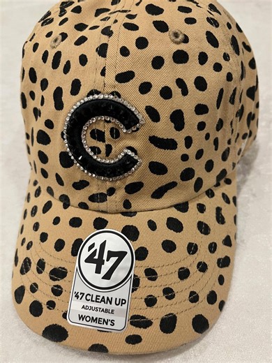 CHICAGO CUBS Cheetah Rhinestone Bling Hat: Hand-jeweled With Swarovski Crystals - Etsy