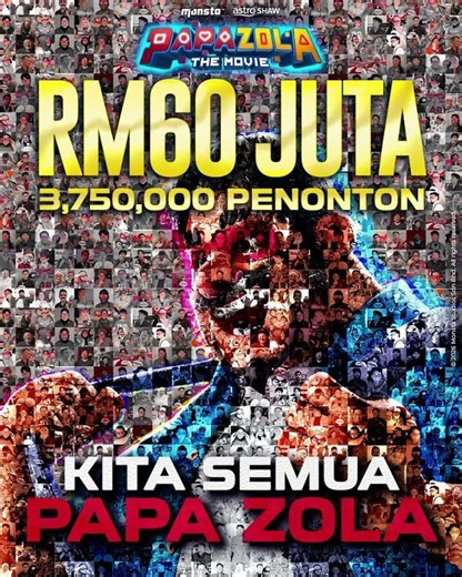 Alhamdulillah. Jutaan terima kasih kerana menyumbang kepada kutipan 60 juta! Kita semua Papa Zola!
