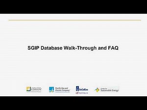 SGIP Database Walkthrough