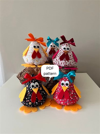 DIY Chicken, Digital, Easter Gift, PDF Pattern, Sewing Tutorial, Easter Decoration, Beginner Sewing, Instant Download - Etsy Australia