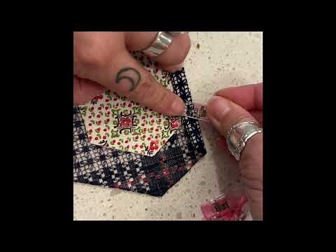 QAYG Hexagons TRICK! (w/Vintage Fabrics!) Complete Process of Quilt-As-You-Go Hexagons w/My Shortcut